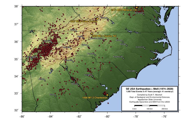 Earthquakes in the NC High Country Department of Geological and