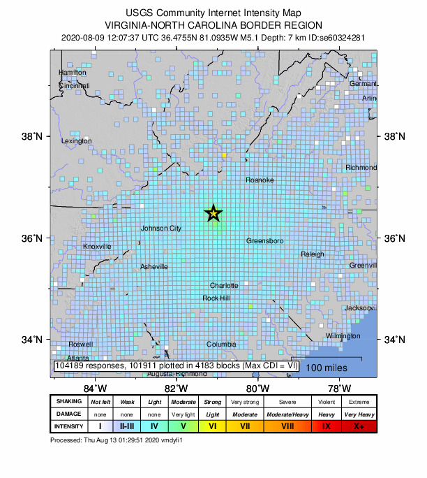 USGS Did you feel it? map