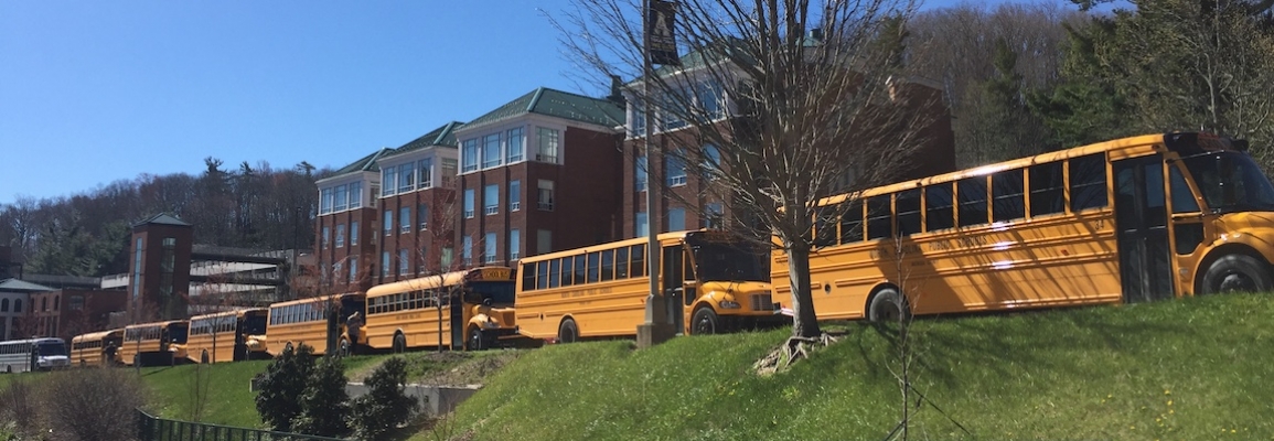 field trip buses at ASU science