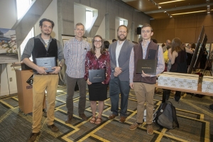 AGES geology majors Carly Maas, Bryson Honeycutt, and their advisors Dr. Bill Anderson and Dr. Cole Edwards