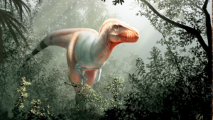 An artist's representation of the new tyrannosaur