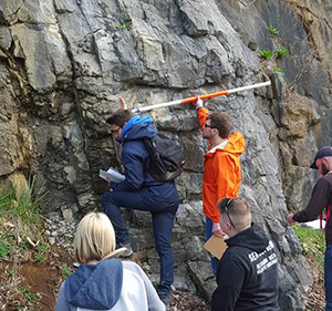 Students in Sed-Strat in the field