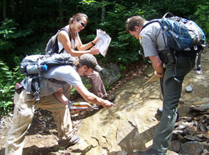 Geology faculty and students